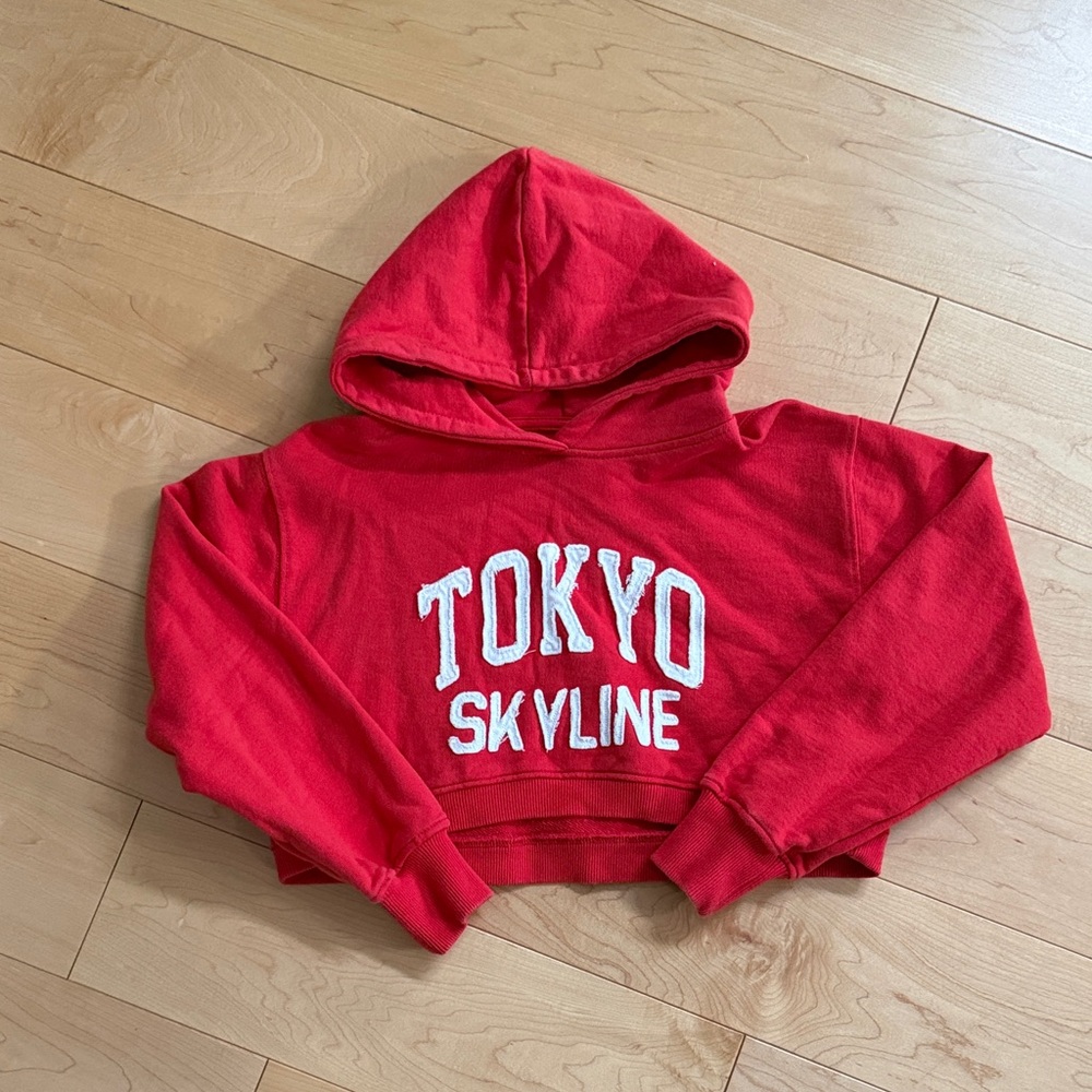 Zara Red Tokyo Skyline Kids Hoodie